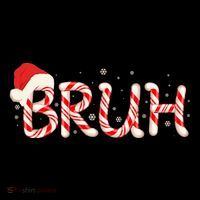 Funny Christmas Candy Cane Bruh USA-Made Doggie Bandana thumb 2