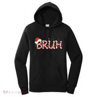 Funny Christmas Candy Cane Bruh Women's Hoodie thumb 0