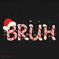 Funny Christmas Candy Cane Bruh Women's Hoodie thumb 2