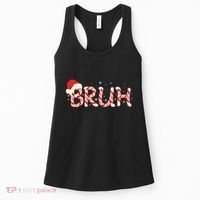 Funny Christmas Candy Cane Bruh Women's Tank Top thumb 0
