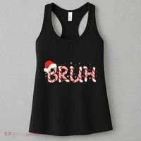 Funny Christmas Candy Cane Bruh Women's Tank Top thumb 3