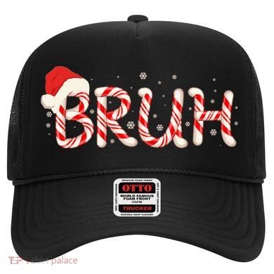 Funny Christmas Candy Cane Bruh Hat