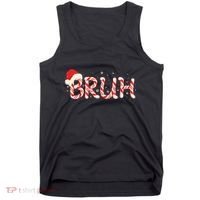 Funny Christmas Candy Cane Bruh Tank Top thumb 0
