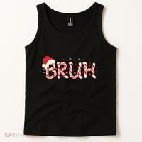 Funny Christmas Candy Cane Bruh Tank Top thumb 2