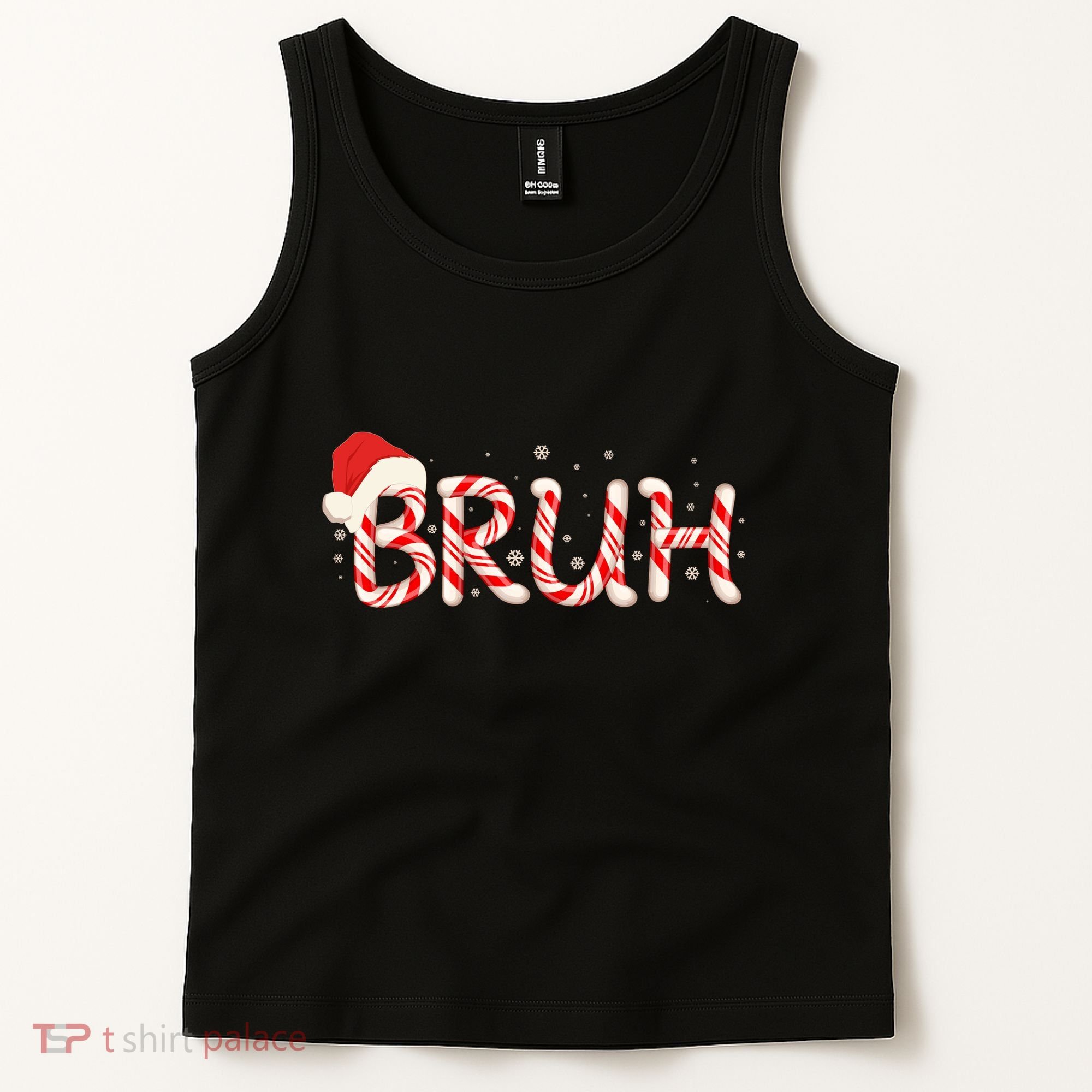 Funny Christmas Candy Cane Bruh Tank Top