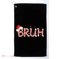 Funny Christmas Candy Cane Bruh Golf Towel thumb 0
