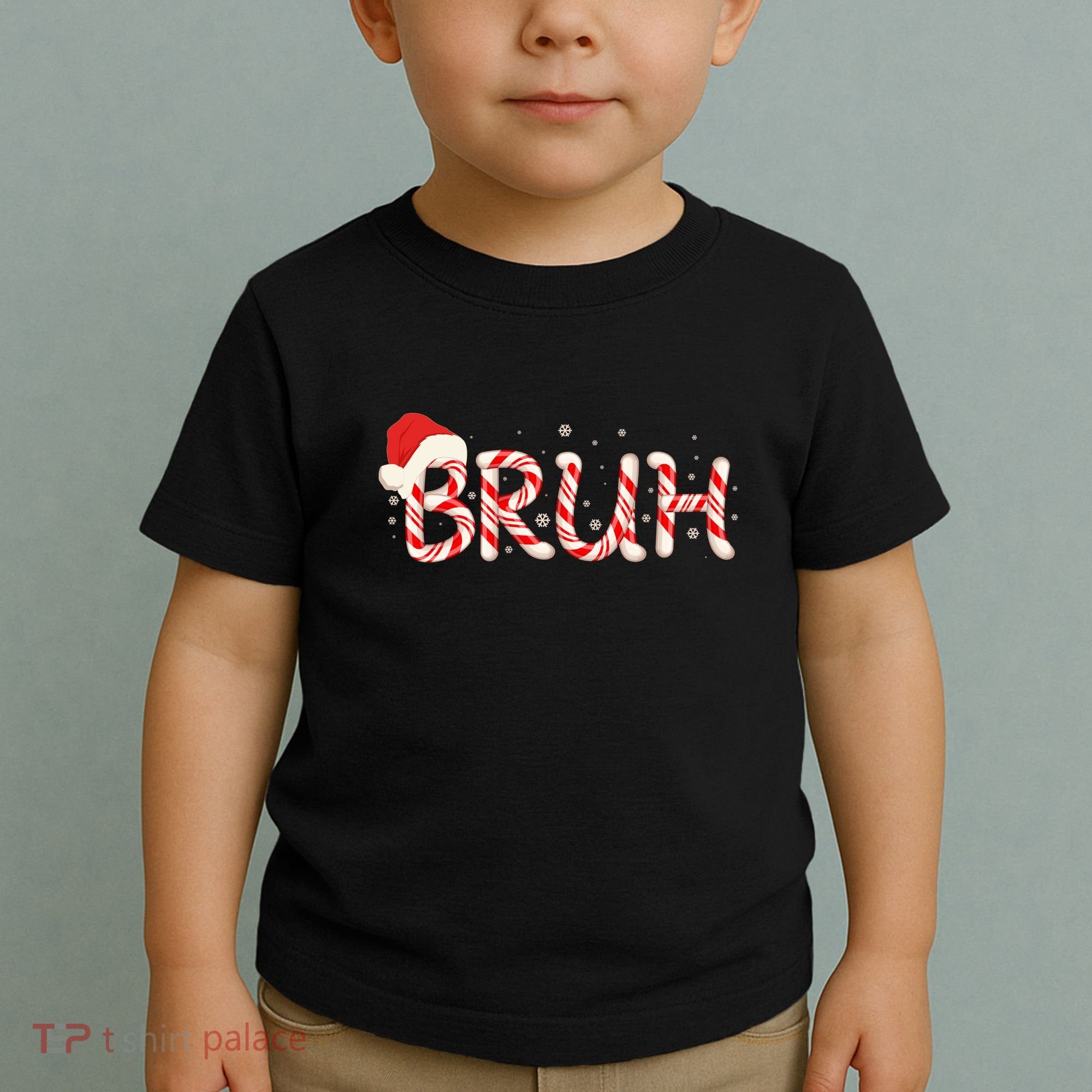Funny Christmas Candy Cane Bruh Toddler T-Shirt