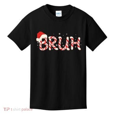 Funny Christmas Candy Cane Bruh Kids T-Shirt