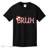Funny Christmas Candy Cane Bruh Kids T-Shirt thumb 0