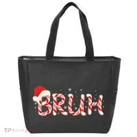 Funny Christmas Candy Cane Bruh Tote Bag thumb 0