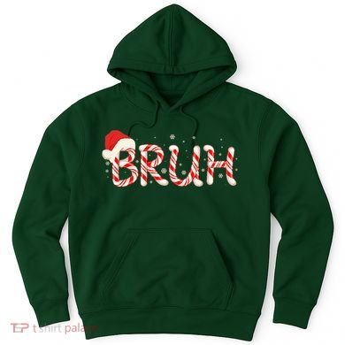 Funny Christmas Candy Cane Bruh Hoodie