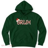 Funny Christmas Candy Cane Bruh Hoodie thumb 0