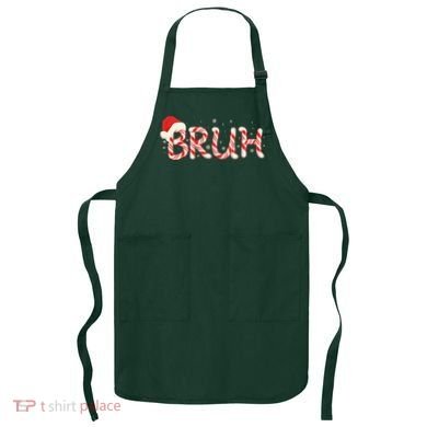 Funny Christmas Candy Cane Bruh Apron