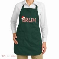 Funny Christmas Candy Cane Bruh Apron thumb 2