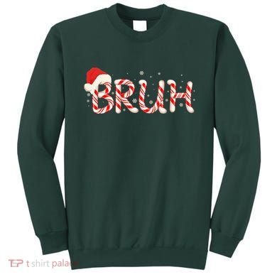 Funny Christmas Candy Cane Bruh Sweatshirt