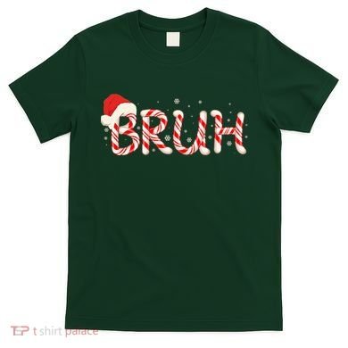Funny Christmas Candy Cane Bruh T-Shirt