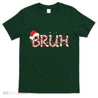Funny Christmas Candy Cane Bruh T-Shirt thumb 0