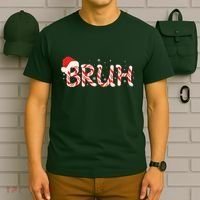 Funny Christmas Candy Cane Bruh T-Shirt thumb 6