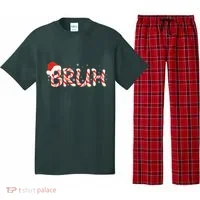 Funny Christmas Candy Cane Bruh Pajama Set thumb 0