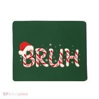 Funny Christmas Candy Cane Bruh Mousepad thumb 0