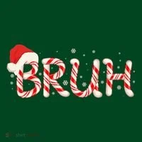 Funny Christmas Candy Cane Bruh Women's T-Shirt thumb 6