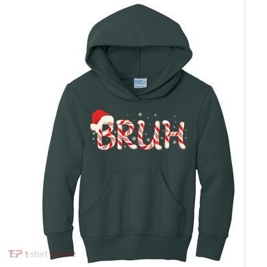 Funny Christmas Candy Cane Bruh Kids Hoodie