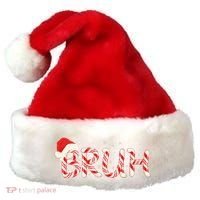 Funny Christmas Candy Cane Bruh Santa Hat thumb 0
