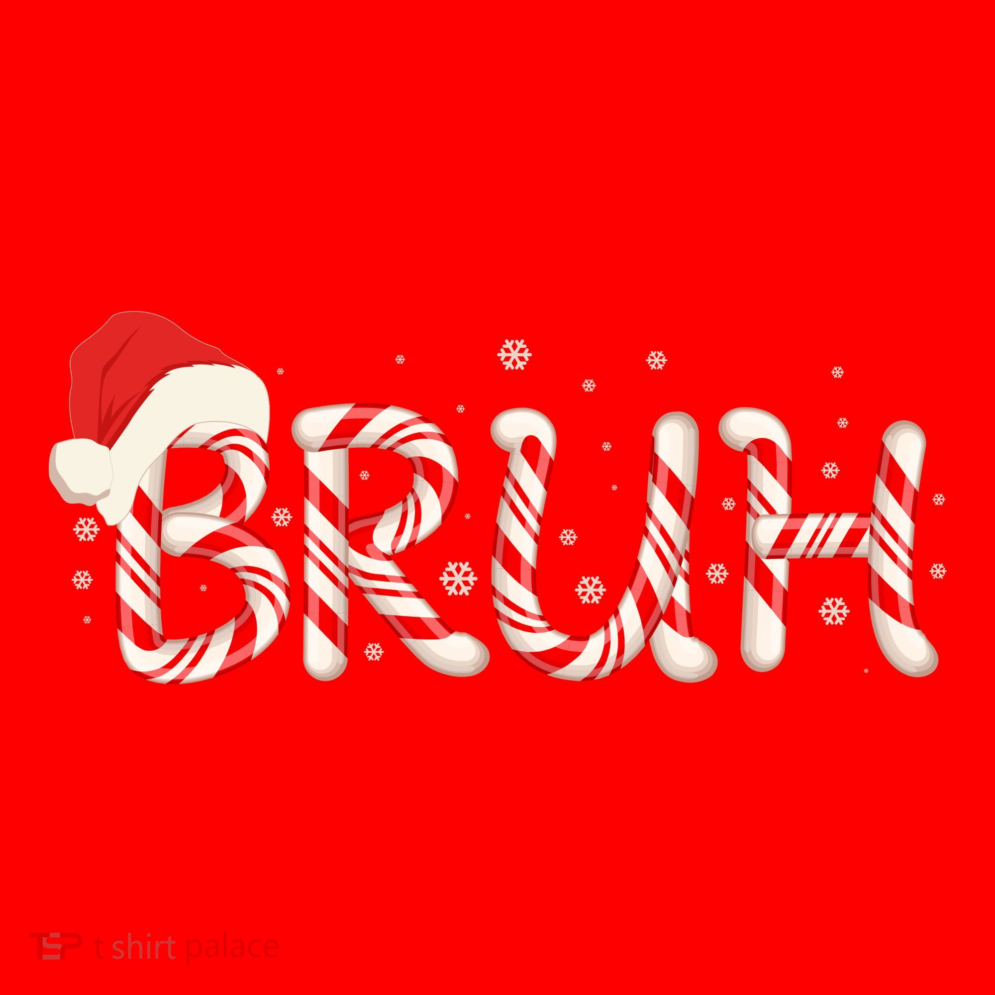 Funny Christmas Candy Cane Bruh Santa Hat