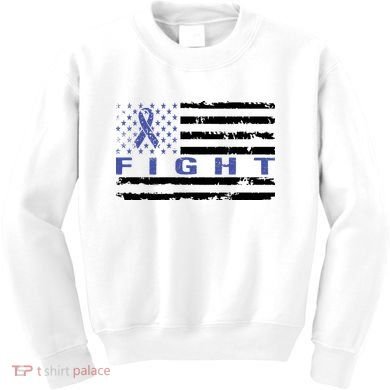 Fight Colon Cancer Awareness T Kids Sweatshirt