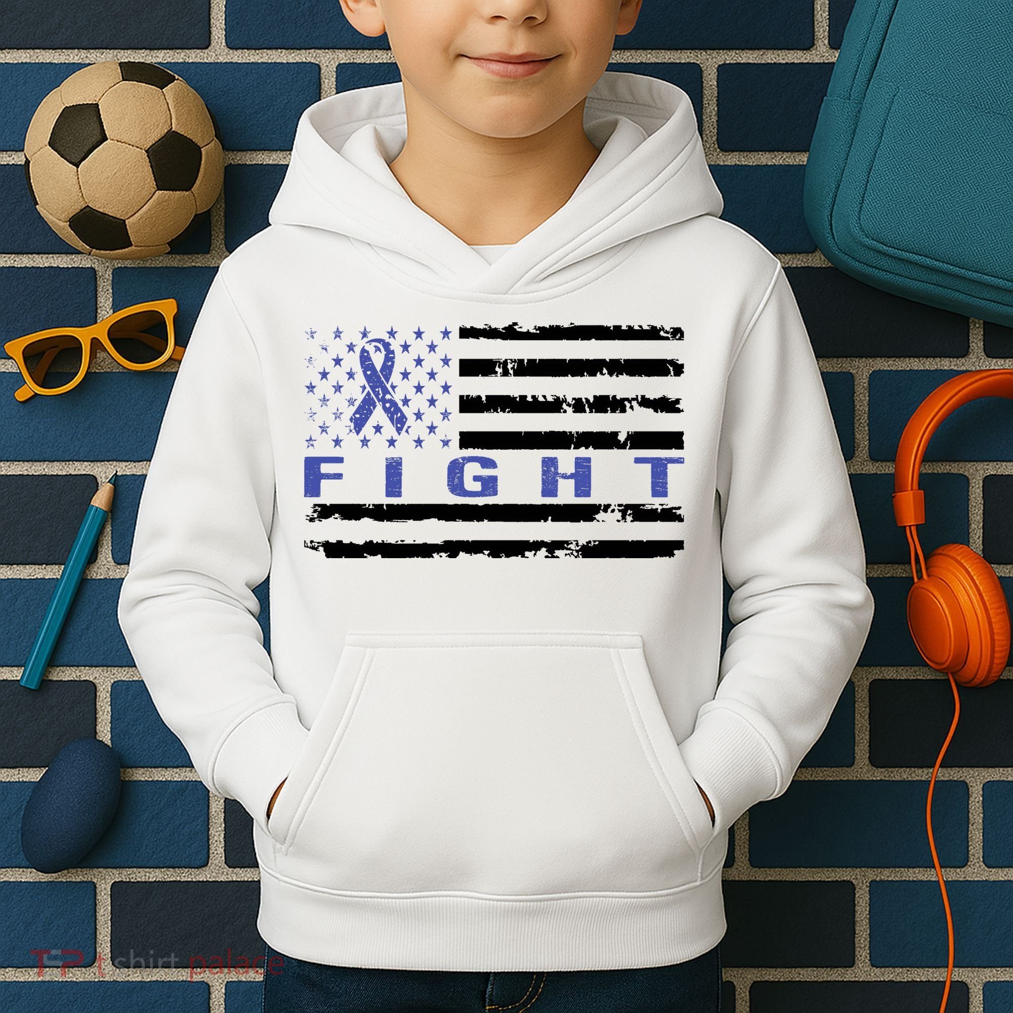 Fight Colon Cancer Awareness T Kids Hoodie