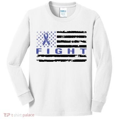 Fight Colon Cancer Awareness T Kids Long Sleeve Shirt