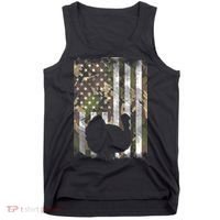 Funny Cute Camo US America Flag Turkey Day Hunting Thanksgiving Tank Top thumb 0