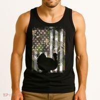 Funny Cute Camo US America Flag Turkey Day Hunting Thanksgiving Tank Top thumb 3