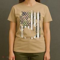 Funny Cute Camo US America Flag Turkey Day Hunting Thanksgiving T-Shirt thumb 4
