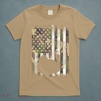 Funny Cute Camo US America Flag Turkey Day Hunting Thanksgiving T-Shirt thumb 5