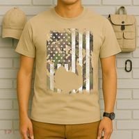 Funny Cute Camo US America Flag Turkey Day Hunting Thanksgiving T-Shirt thumb 6
