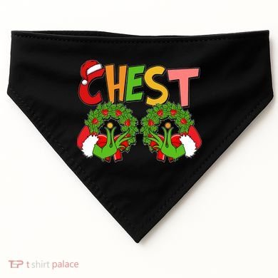 Funny Christmas Chest Matching Couple USA-Made Doggie Bandana