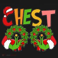 Funny Christmas Chest Matching Couple Apron thumb 3