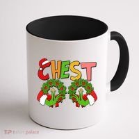 Funny Christmas Chest Matching Couple Coffee Mug thumb 1
