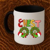 Funny Christmas Chest Matching Couple Coffee Mug thumb 2