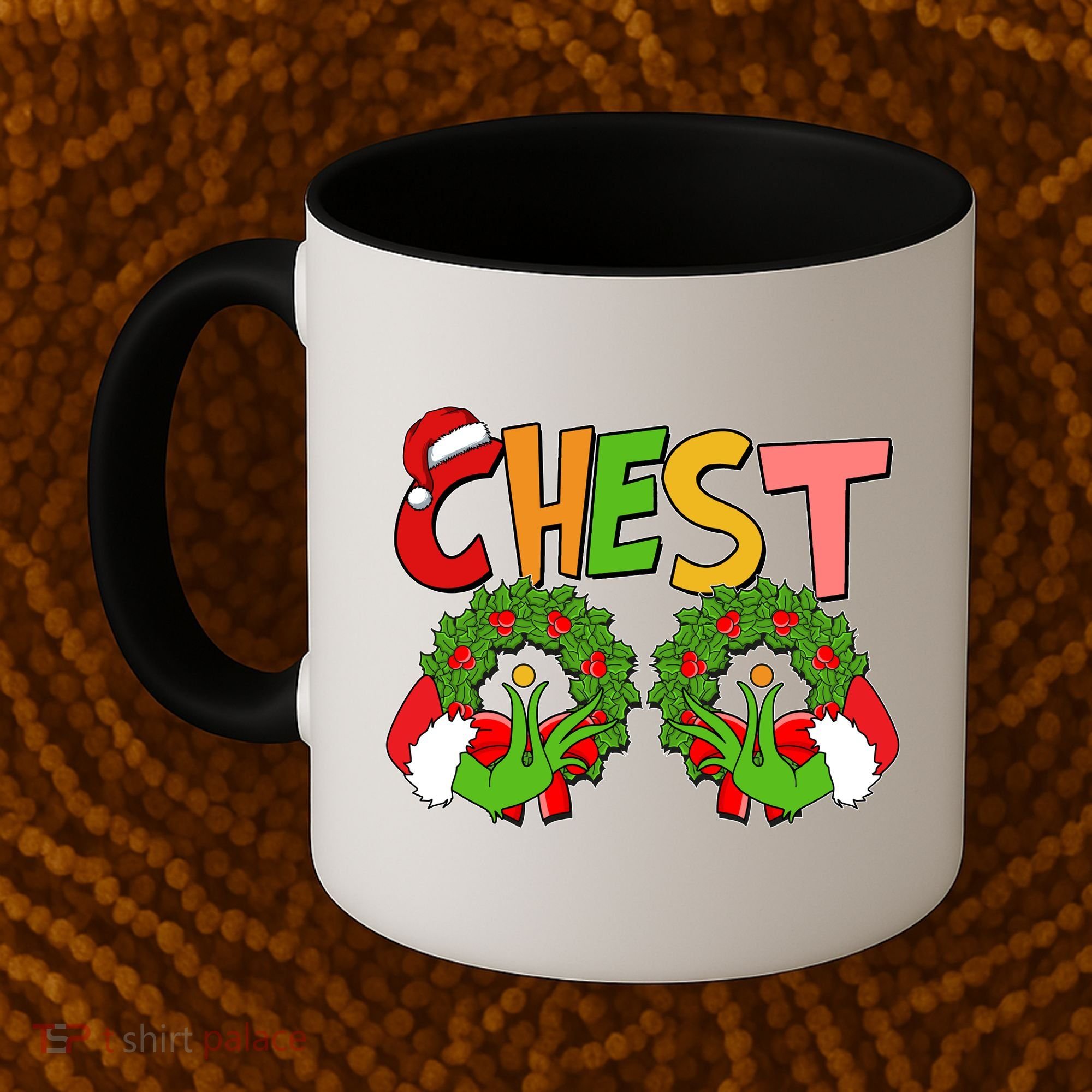 Funny Christmas Chest Matching Couple Coffee Mug