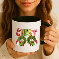 Funny Christmas Chest Matching Couple Coffee Mug thumb 3
