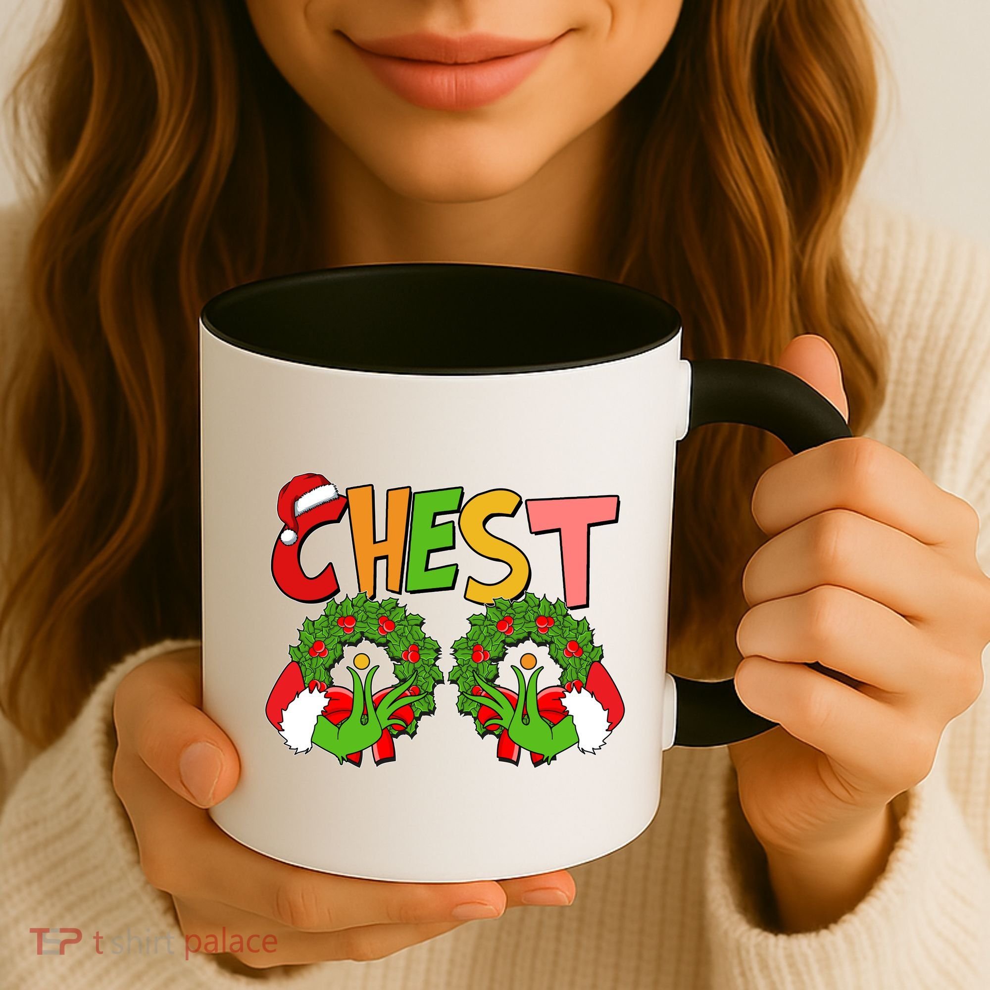 Funny Christmas Chest Matching Couple Coffee Mug