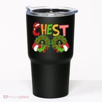 Funny Christmas Chest Matching Couple Tumbler thumb 0
