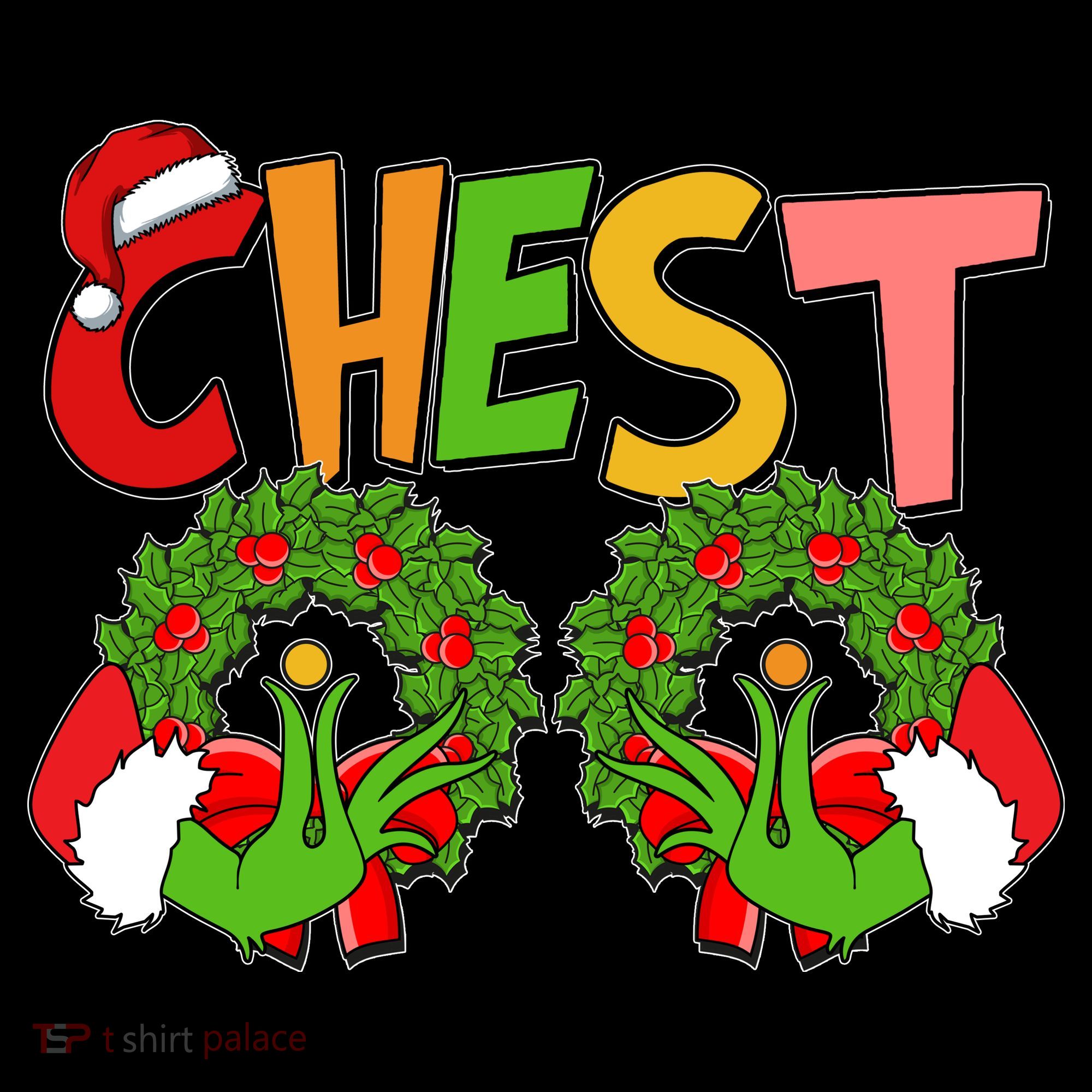 Funny Christmas Chest Matching Couple Women's Tank Top
