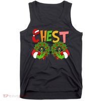 Funny Christmas Chest Matching Couple Tank Top thumb 0