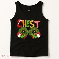 Funny Christmas Chest Matching Couple Tank Top thumb 2