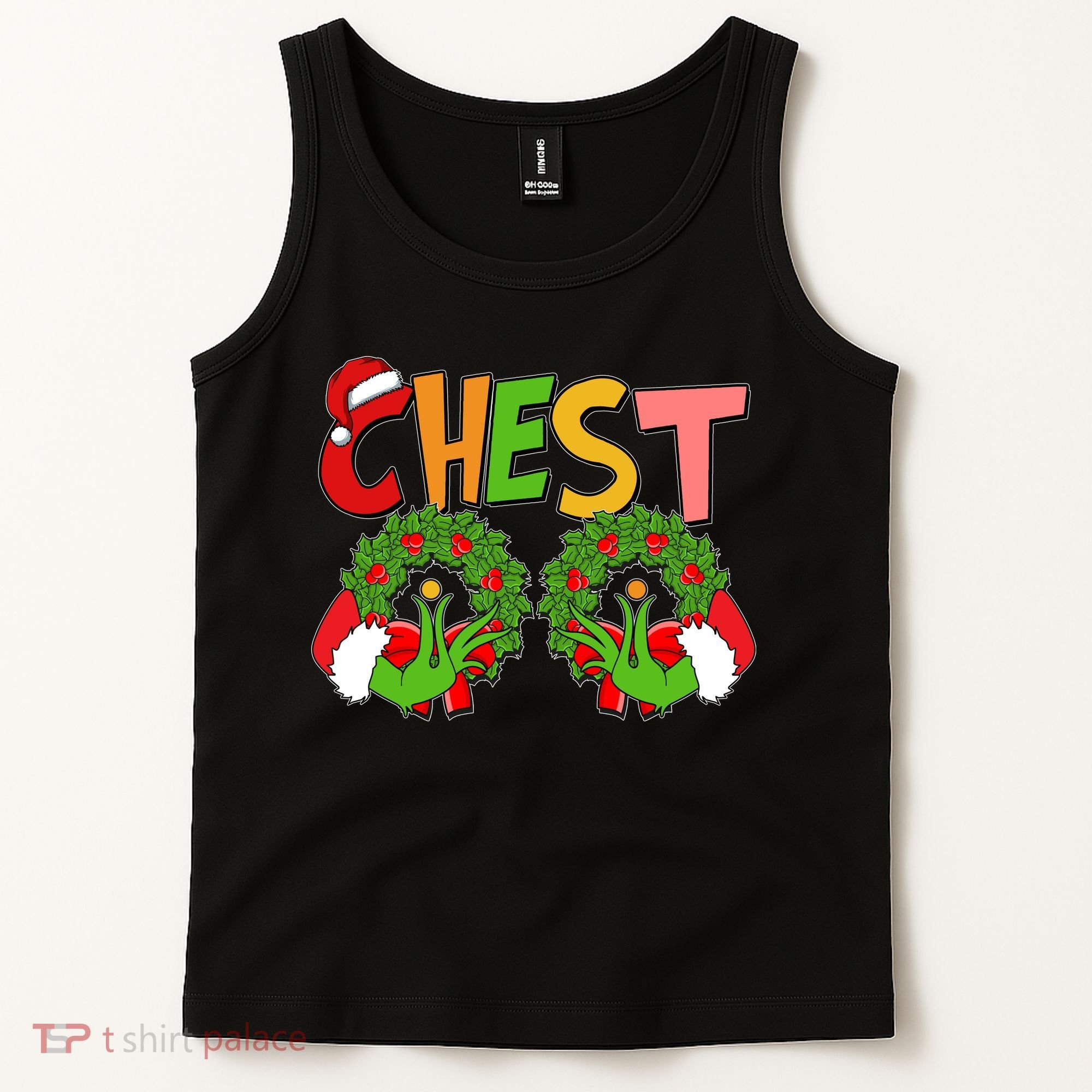 Funny Christmas Chest Matching Couple Tank Top