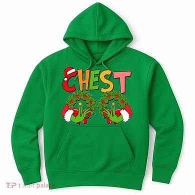Funny Christmas Chest Matching Couple Hoodie