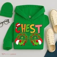 Funny Christmas Chest Matching Couple Hoodie thumb 4